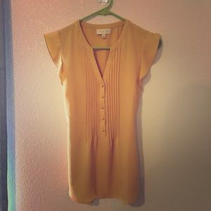 Mustard yellow ModCloth pleated blouse